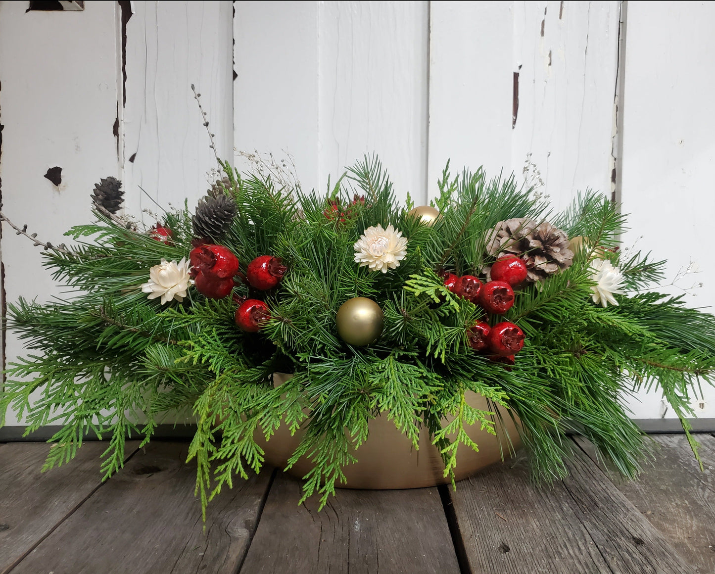 Centerpiece In Gold Boat - Fernwood & Co