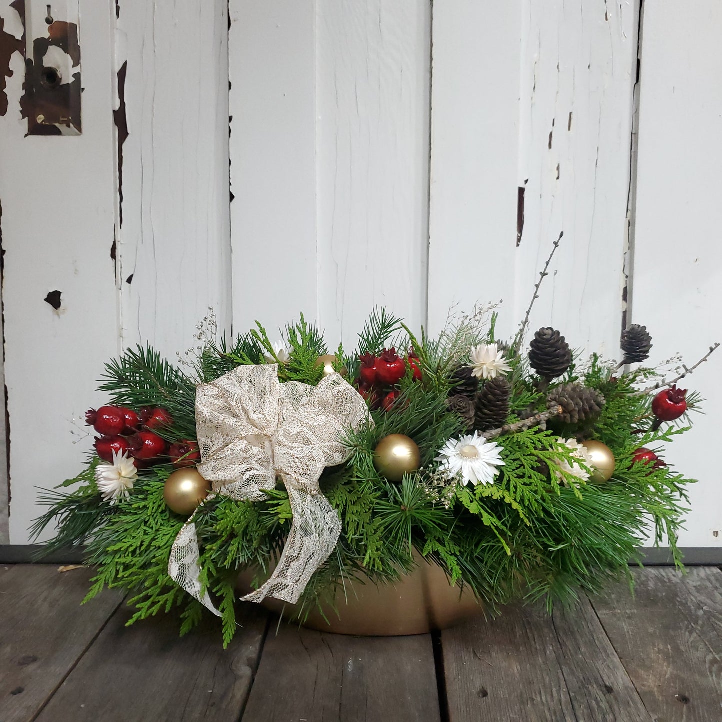 Centerpiece In Gold Boat - Fernwood & Co