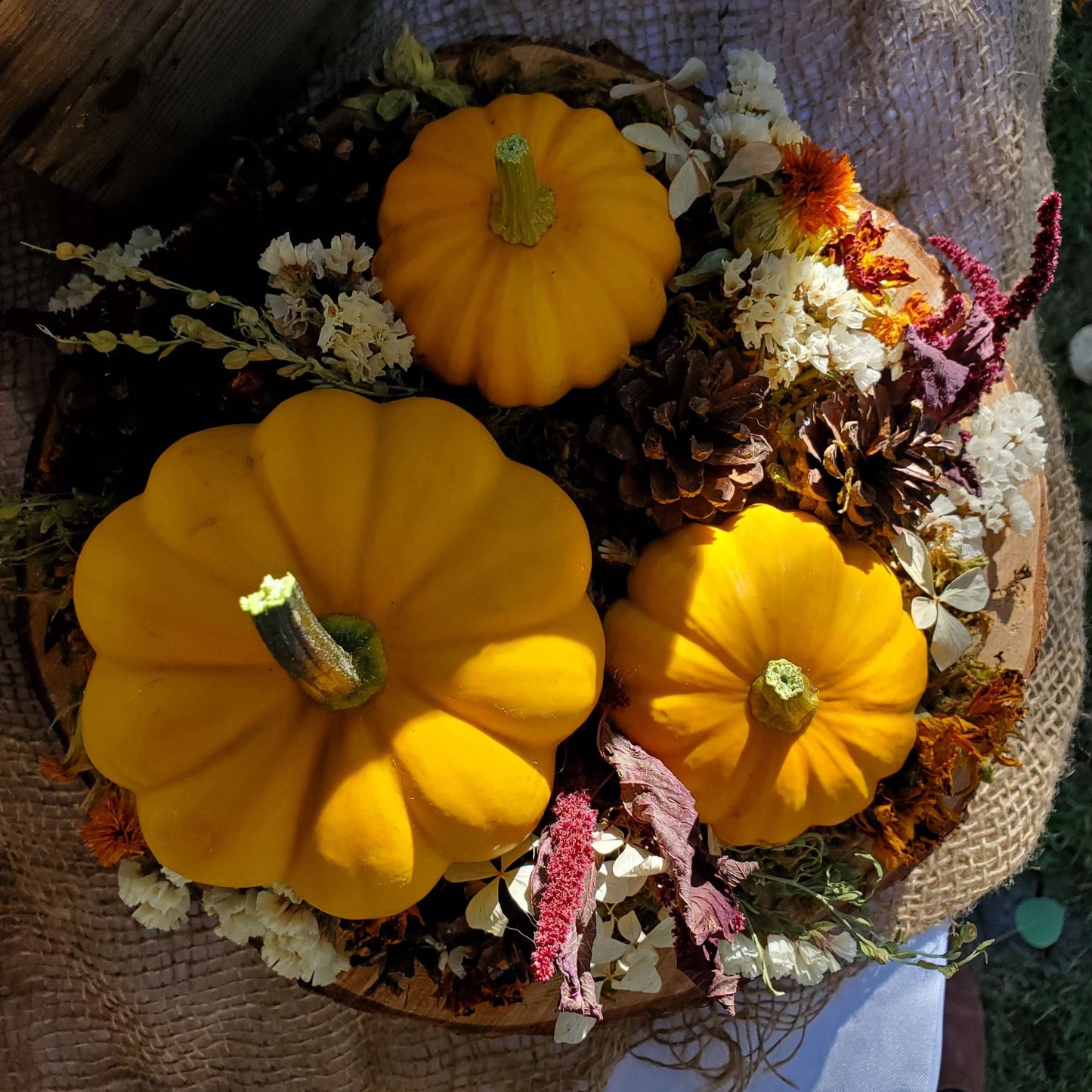 Dried Flower and Pumpkin Large Platter - Fernwood & Co