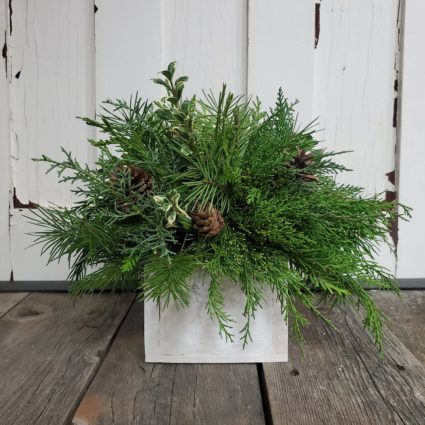 Square Wooden Box Centerpiece - Fernwood & Co