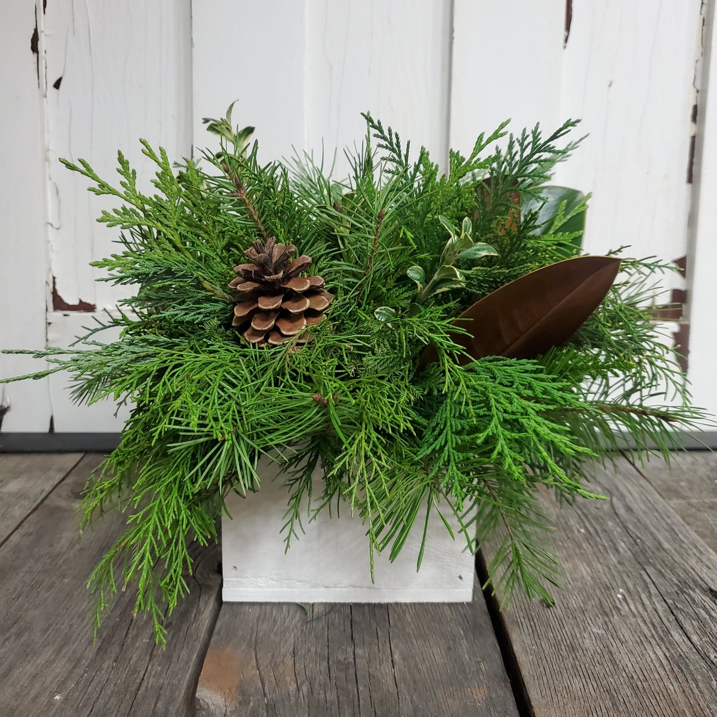 Square Wooden Box Centerpiece - Fernwood & Co