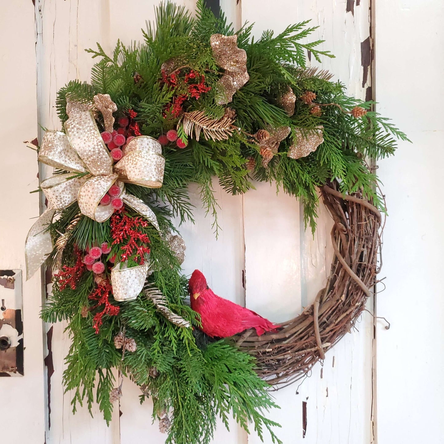Bird And Greenery On Vine Wreath - Fernwood & Co