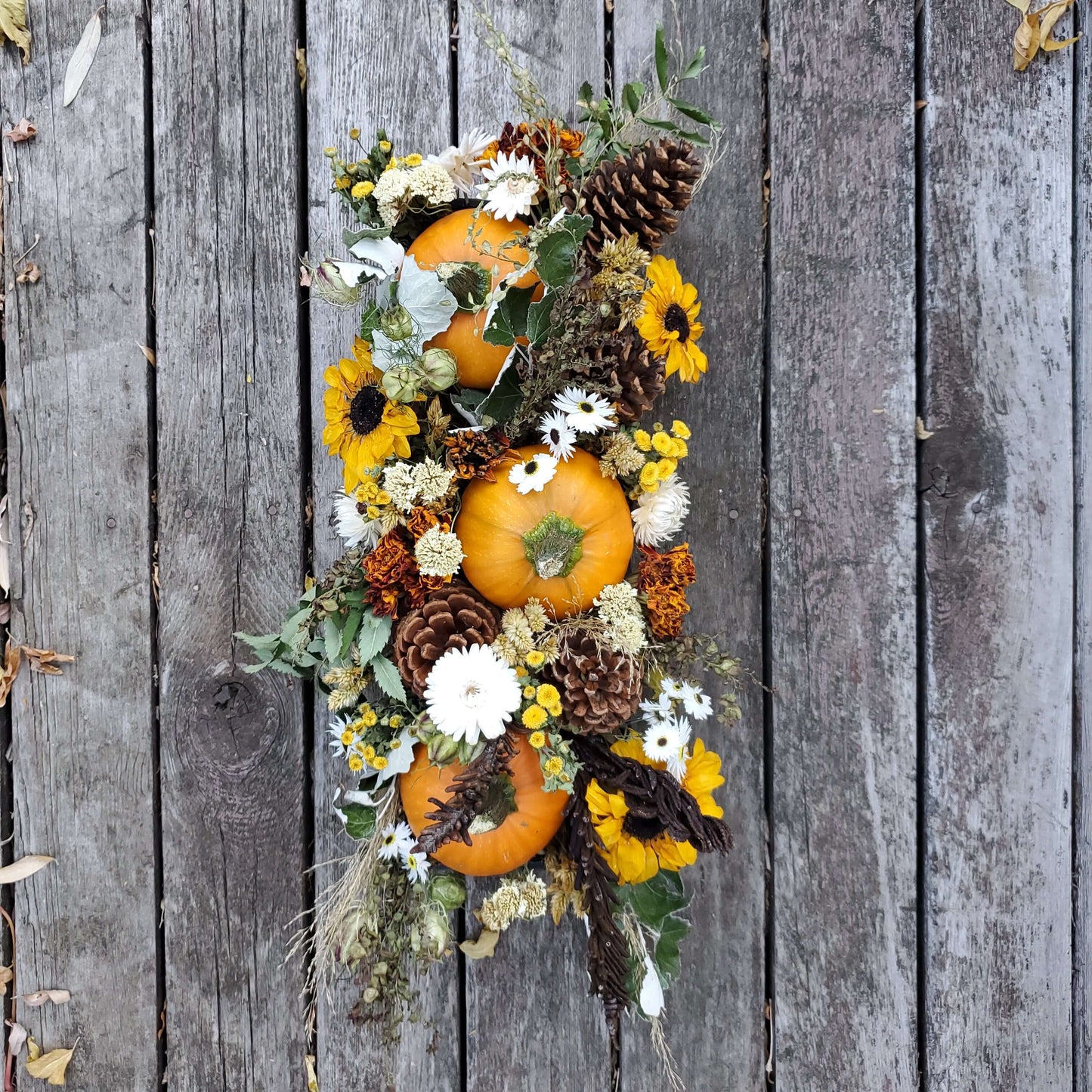 Dried Flower and Pumpkin Centerpiece - Fernwood & Co