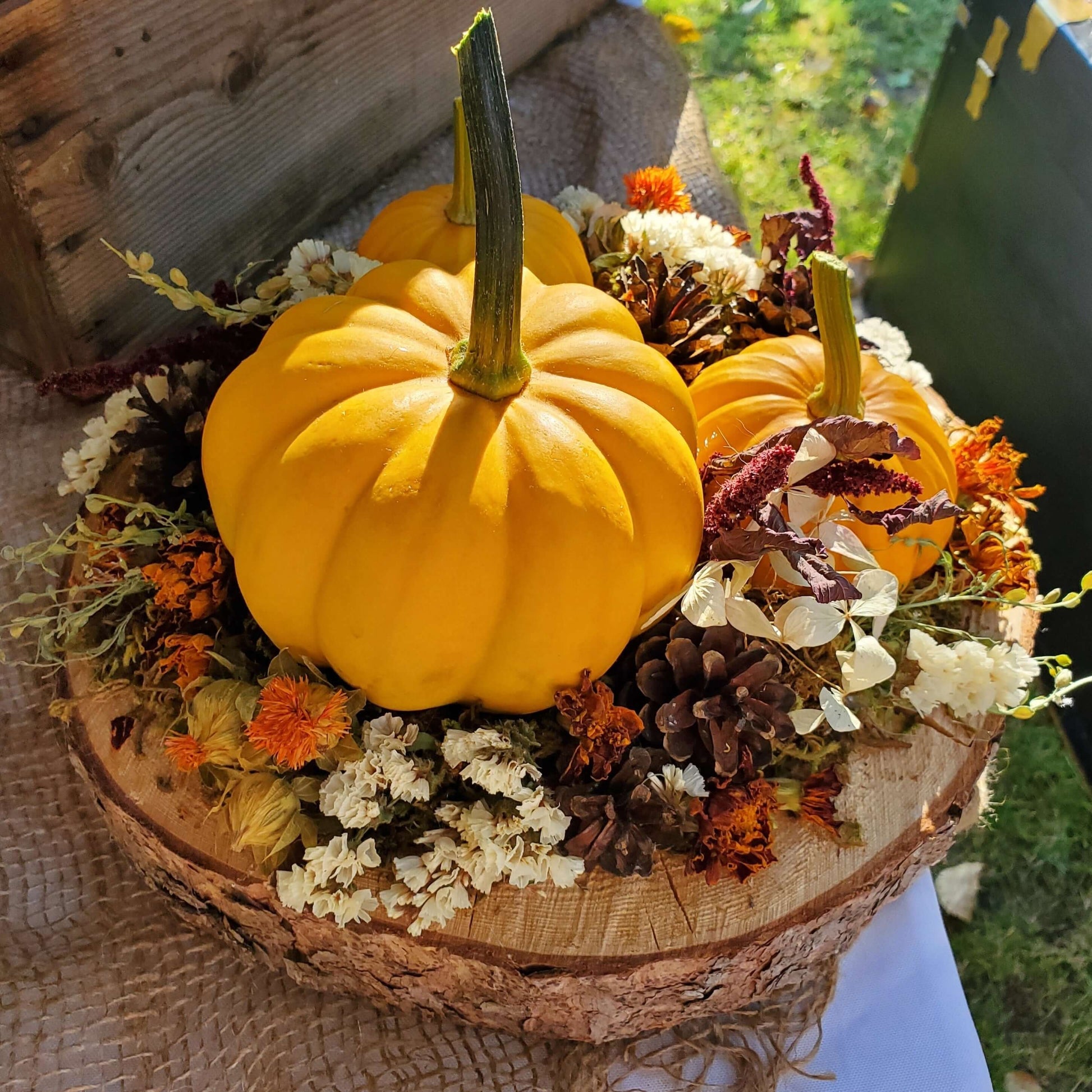 Dried Flower and Pumpkin Large Platter - Fernwood & Co