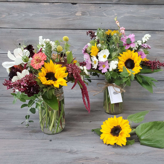 Fresh Flower Arrangement-Large Mason Jar - Fernwood & Co