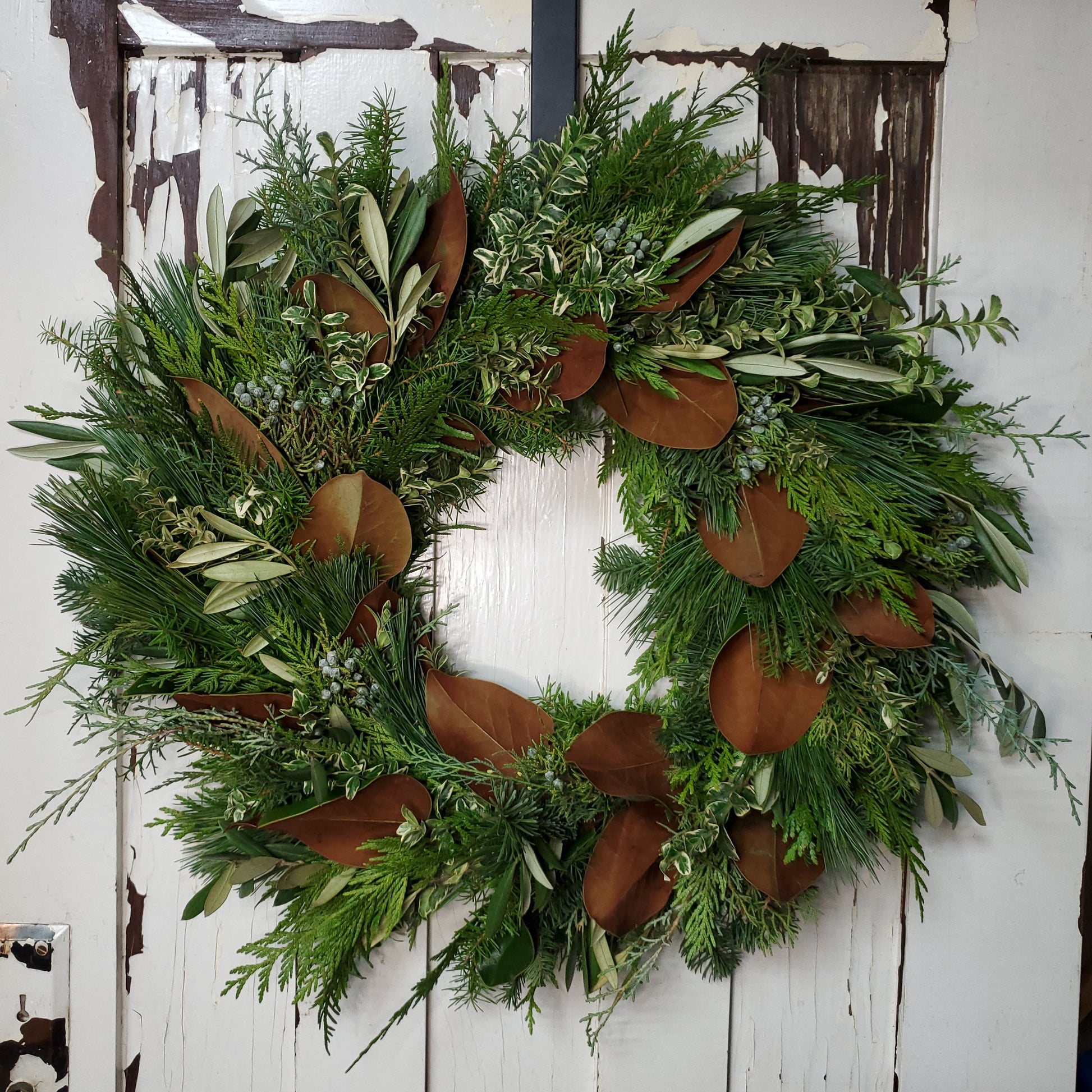 Mixed Speciality Greens Wreath - Fernwood & Co