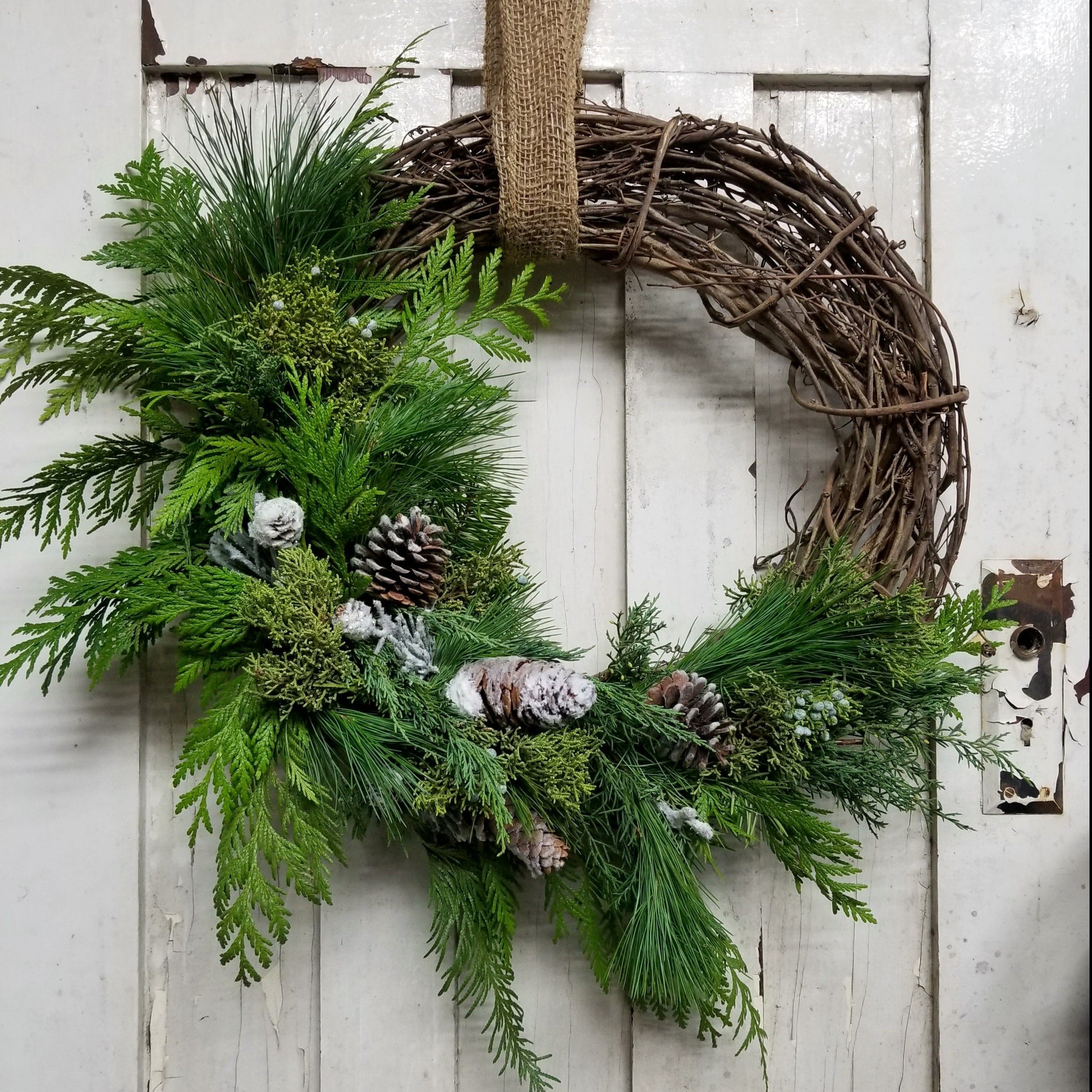 Natural Vine Wreath with Greenery - Fernwood & Co