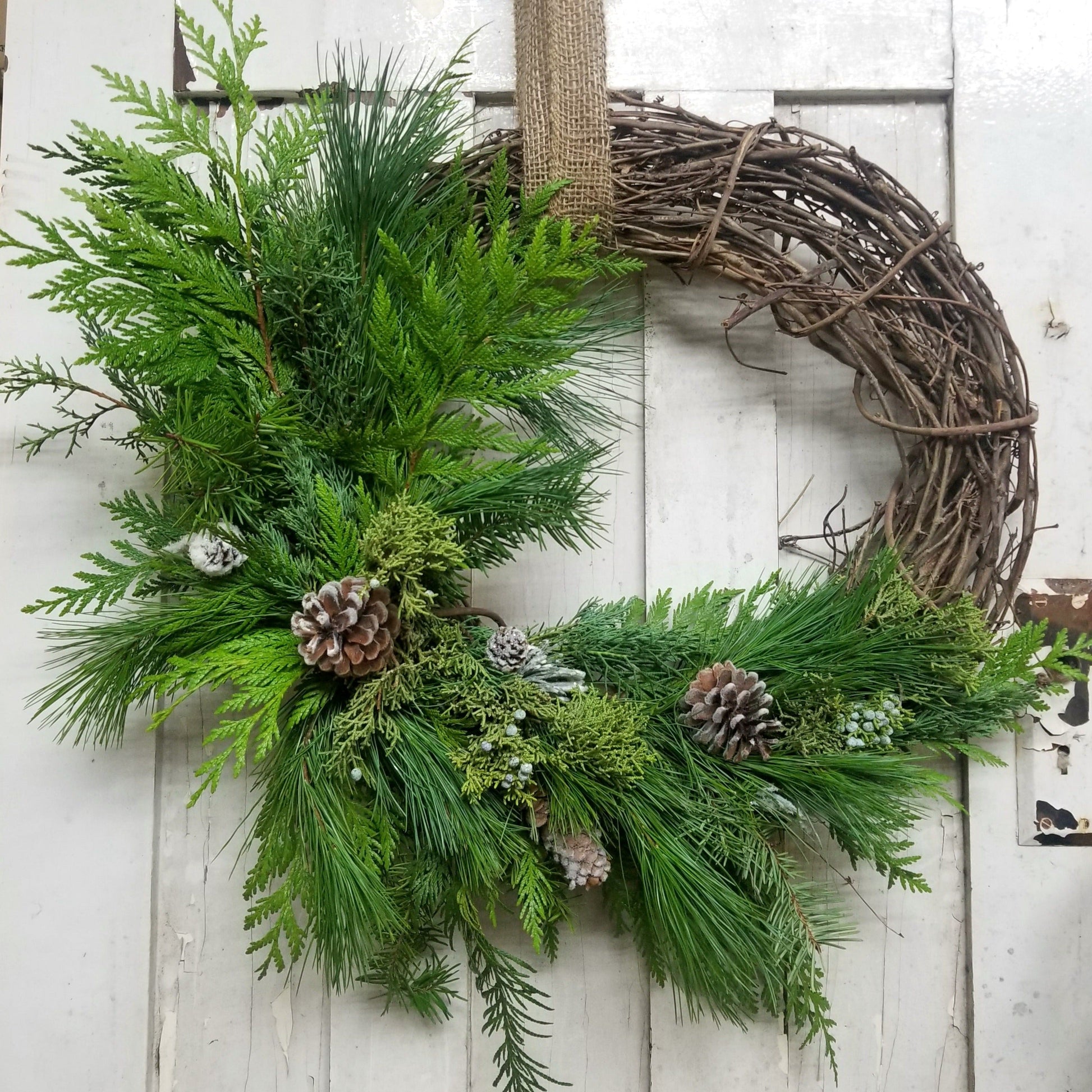 Natural Vine Wreath with Greenery - Fernwood & Co