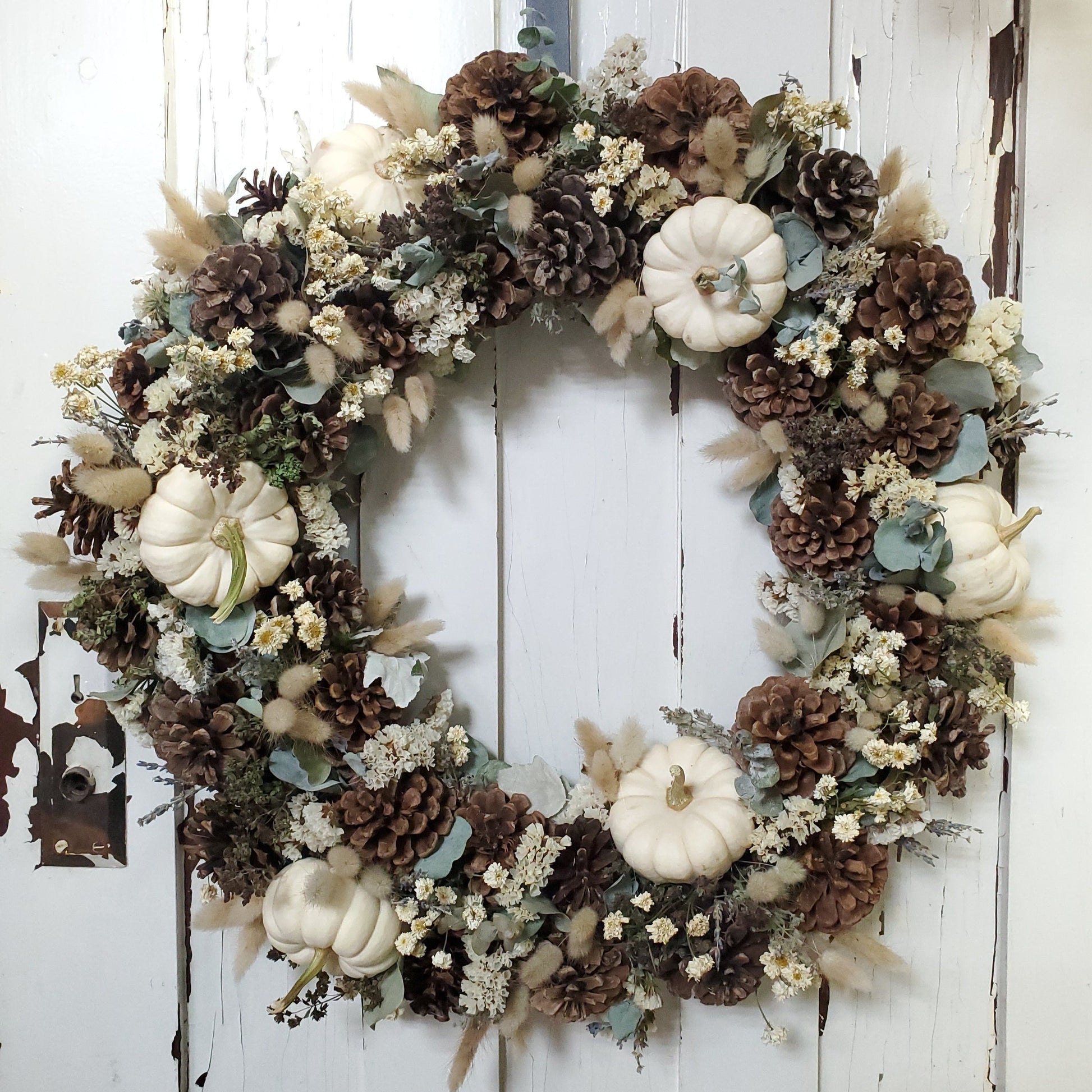 Pumpkin and Dried Flower Wreath - Fernwood & Co